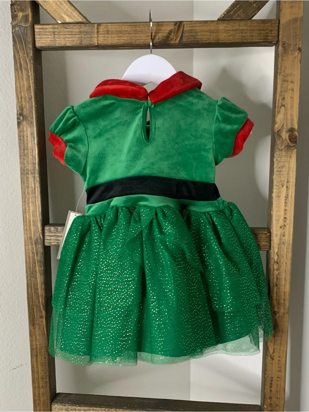 Christmas Green & Red Elf Dress for Kids Size 12M
